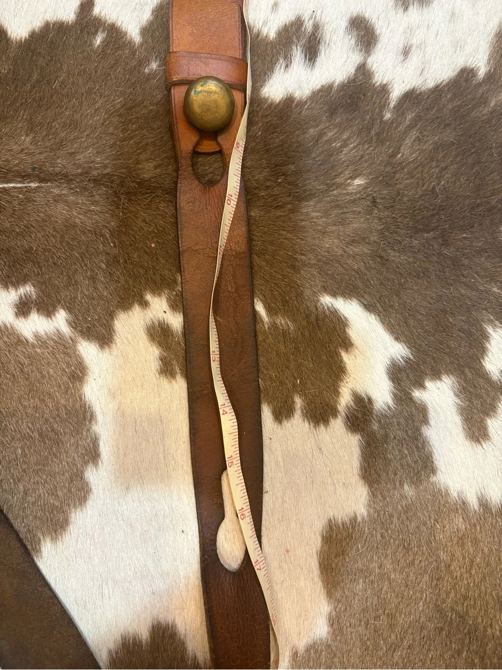 Vintage Brown Leather Crossbody Bag with Brass Accents